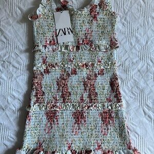 Zara Floral Smocked Dress NWT